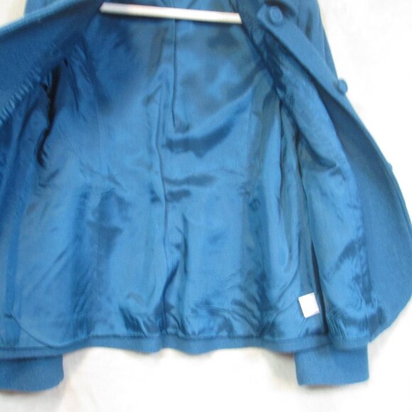 Pendleton Coat Womens Blue Teal Button Up Merino Wool Pea Jacket Size L - Picture 5 of 6